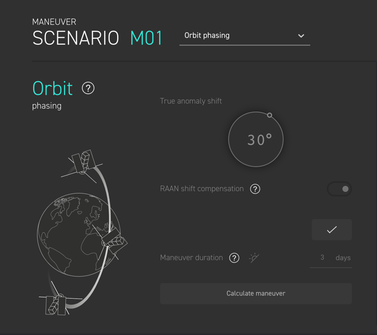 Maneuver scenarion - Orbit phasing